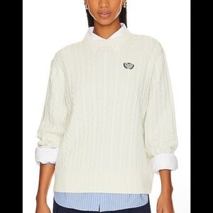Revolve X Beverly Hills Cable Crew Neck Sweater in Ivory size small